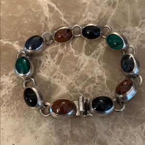 Multi stone sterling bracelet